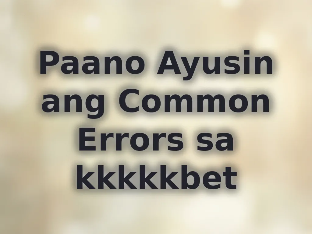 Solusyon sa Errors